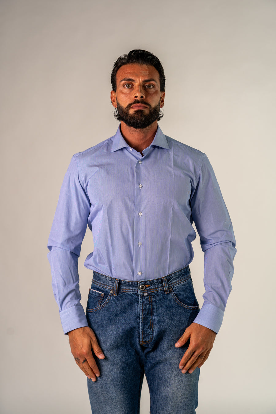 Camicia Bianca Blu Gate