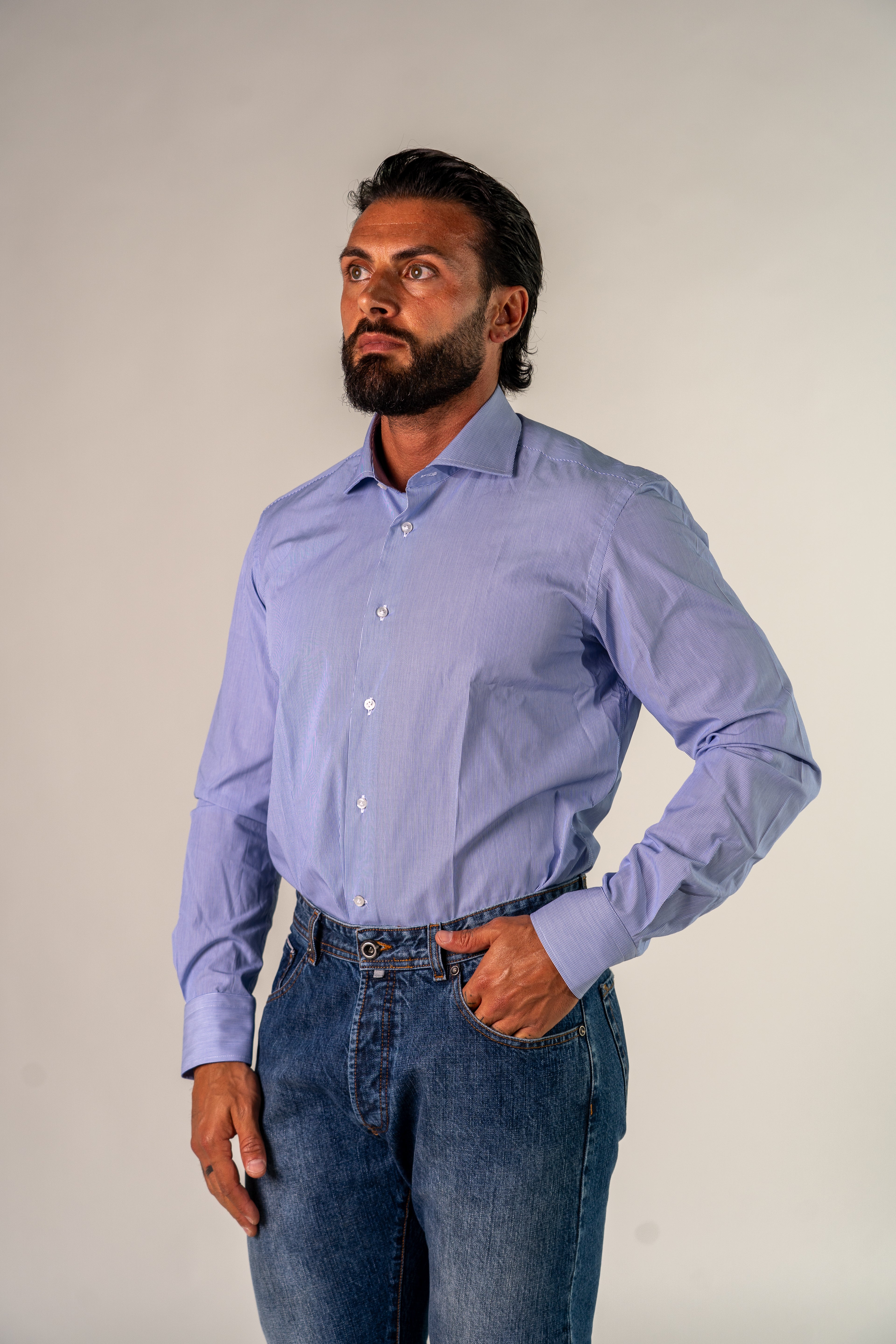 Camicia Bianca Blu Gate