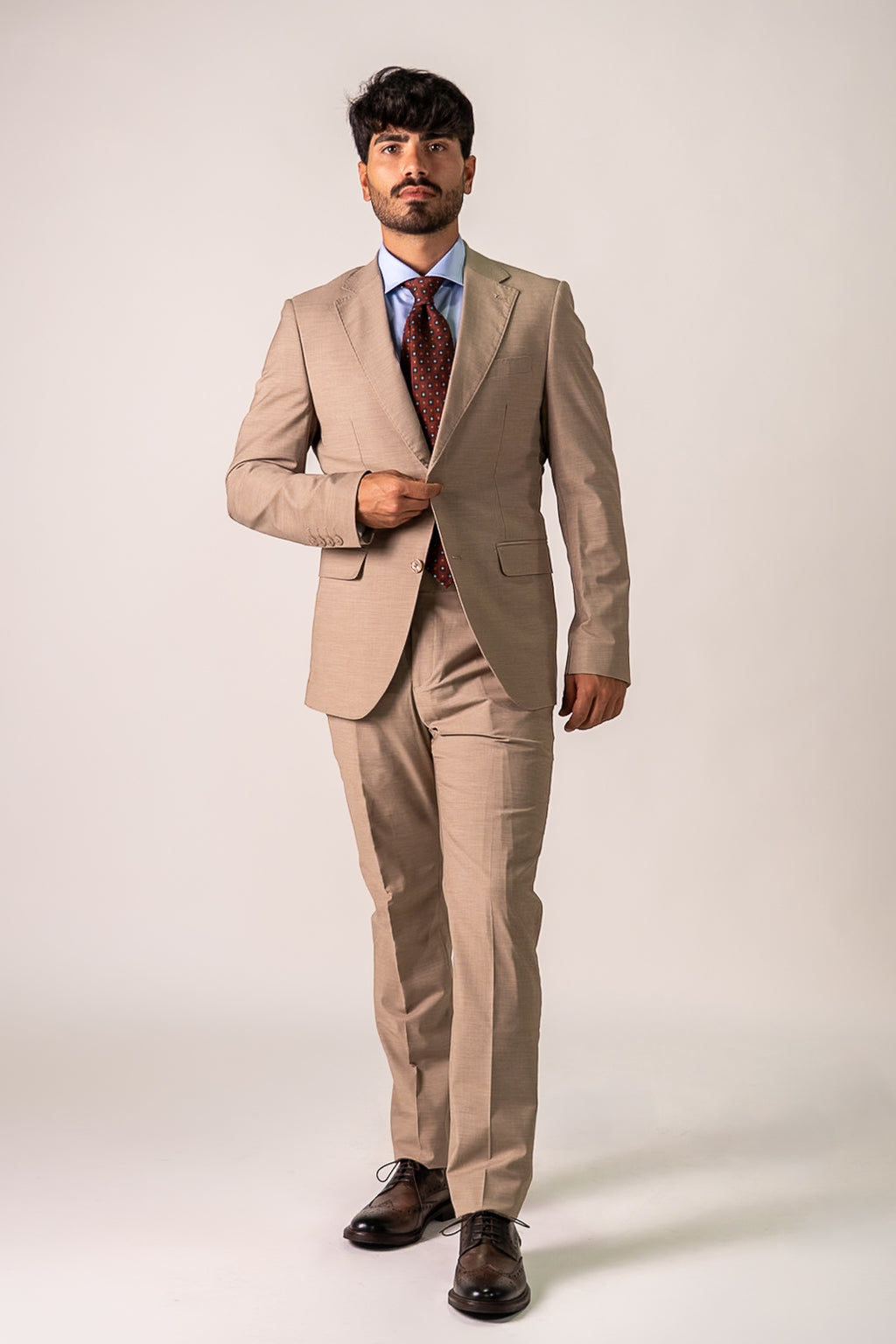 Abito monopetto beige Amir