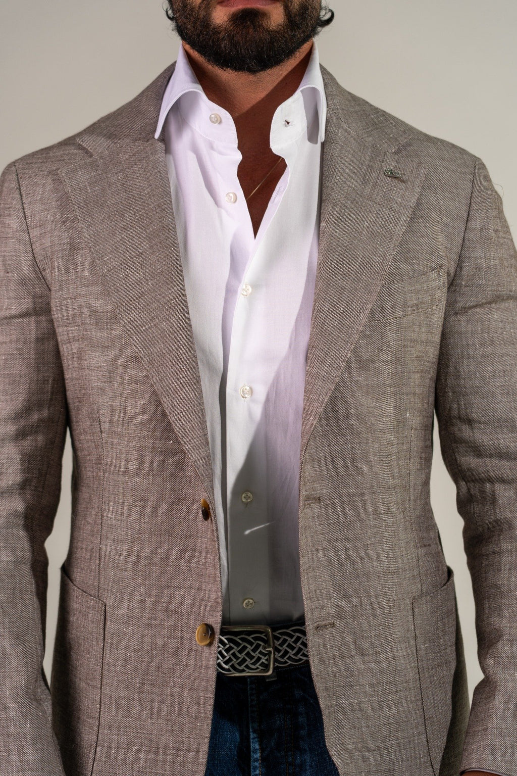 Giacca monopetto beige Bey