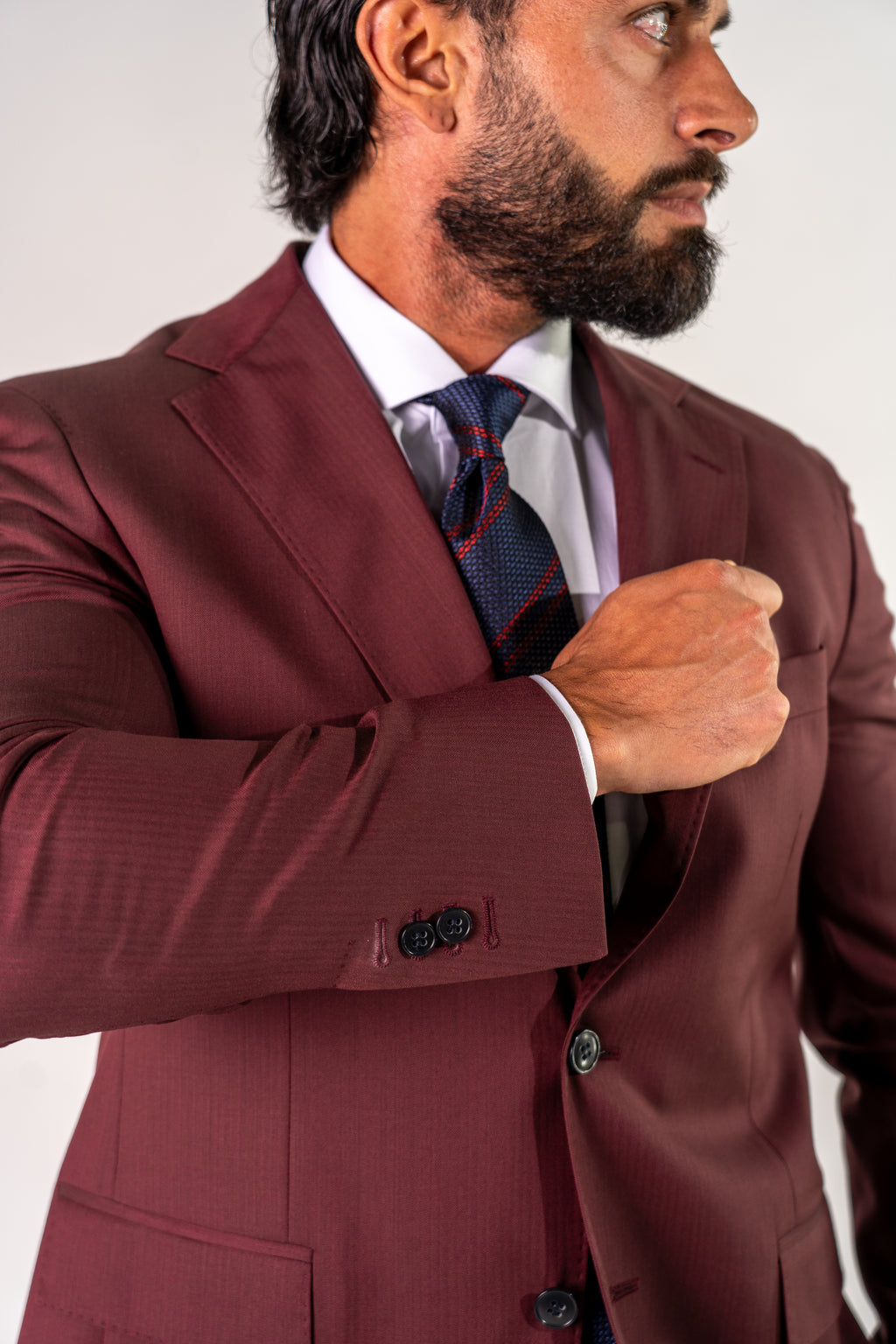 Abito monopetto bordeaux Shedir