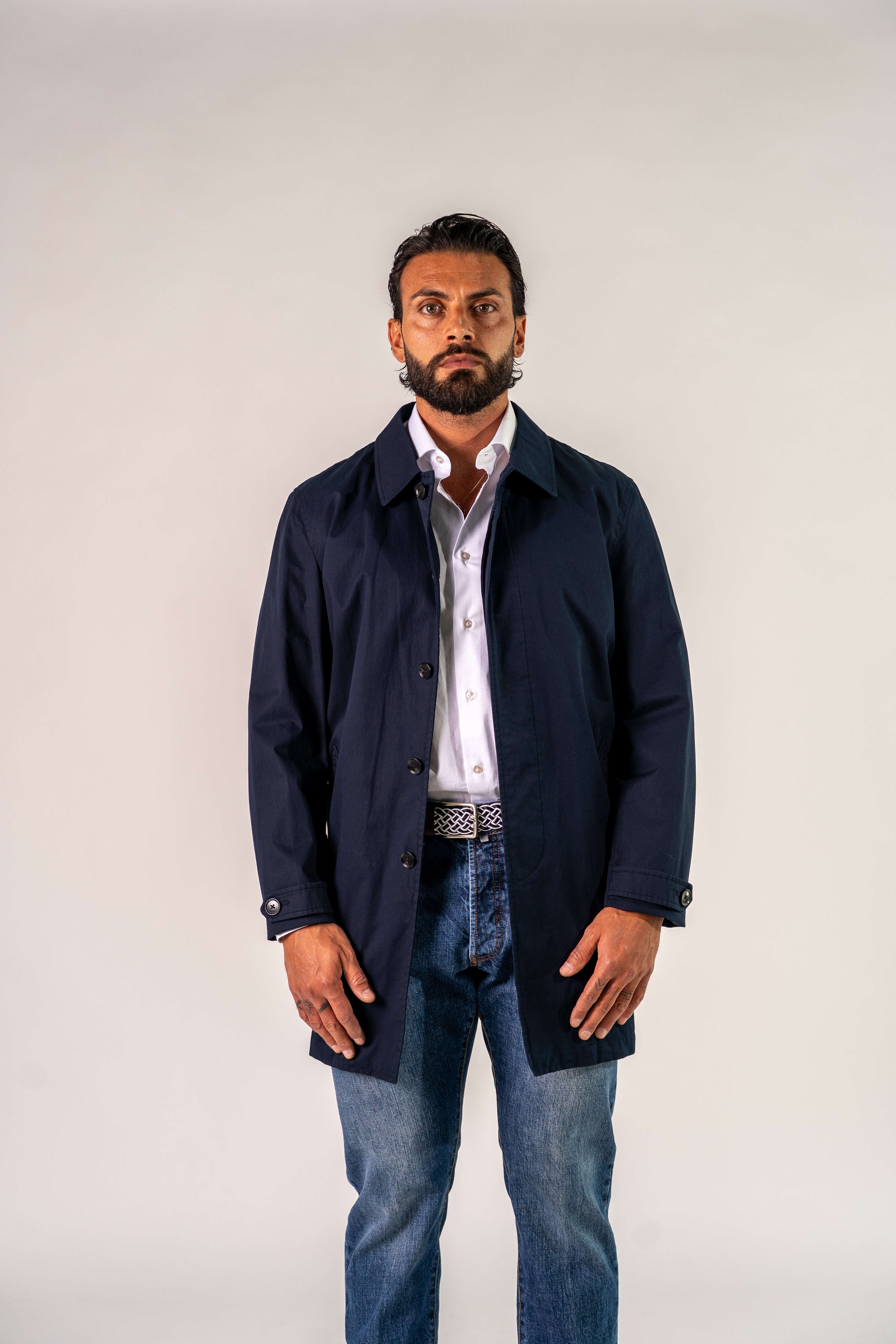 Trench blu Trey