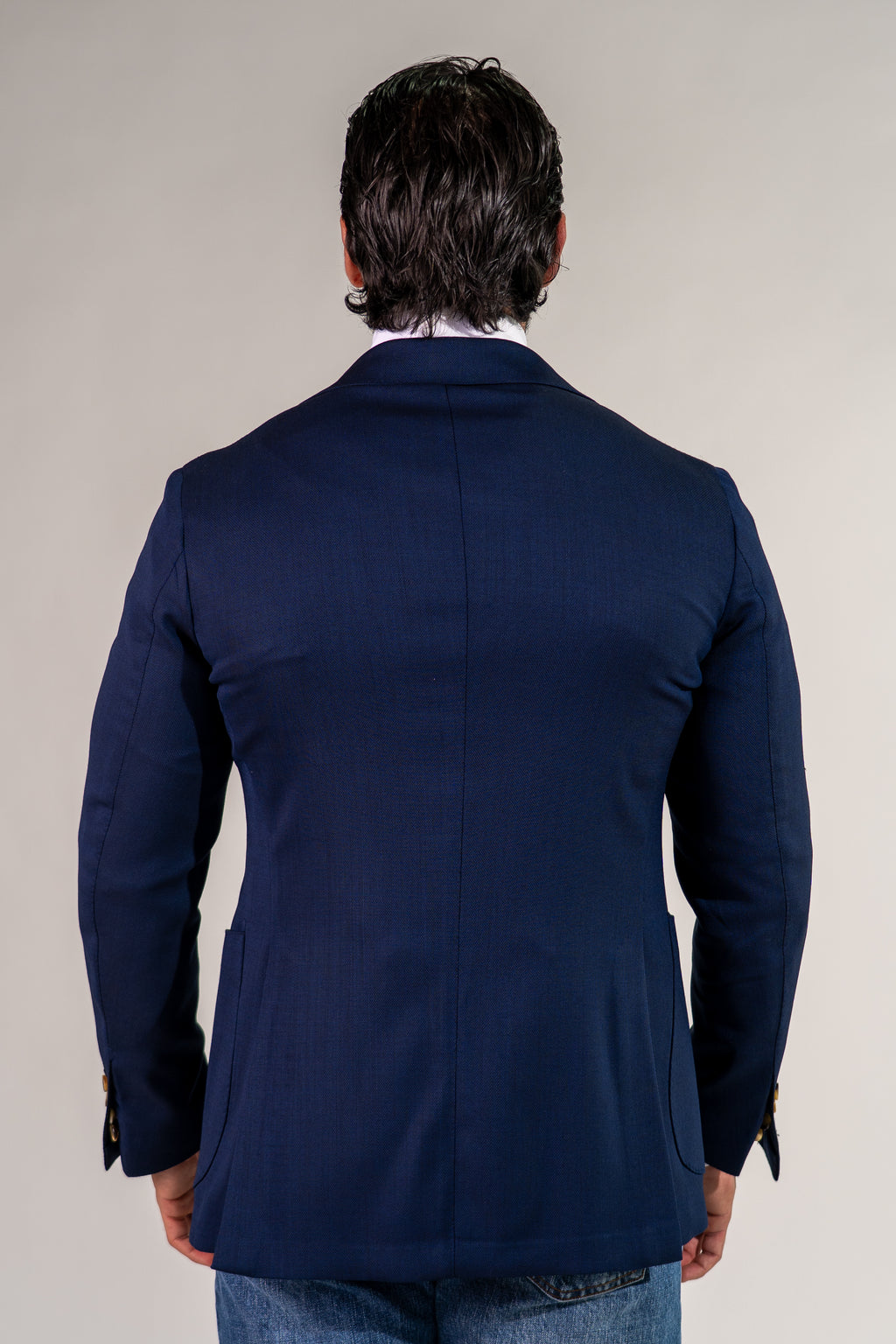 Giacca monopetto blu chiaro Fleg
