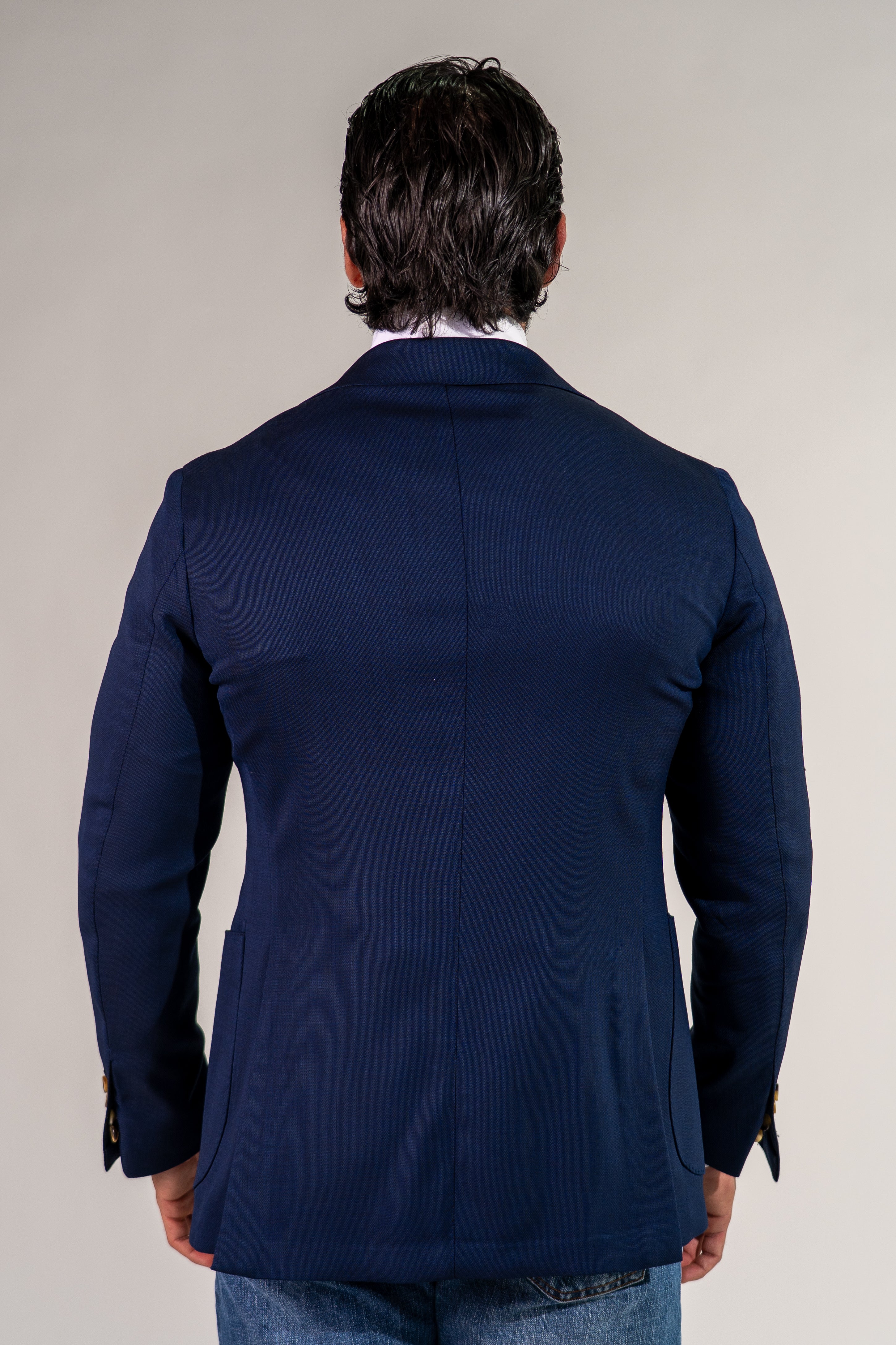 Giacca monopetto blu chiaro Fleg