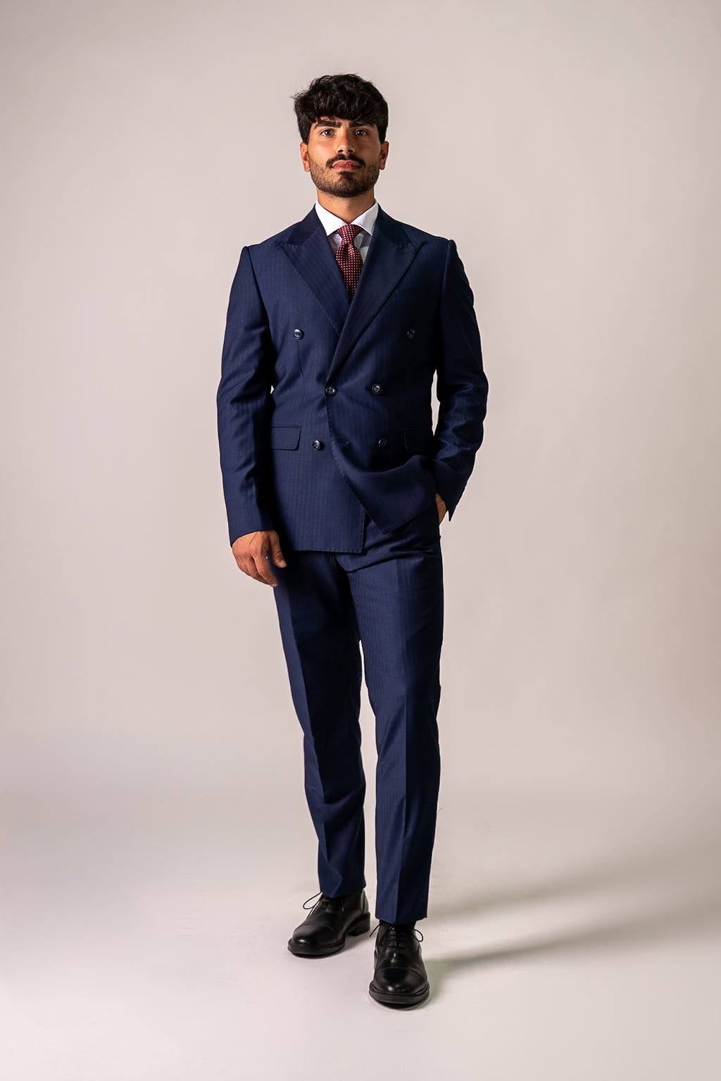 Abito doppiopetto blu navy Philip
