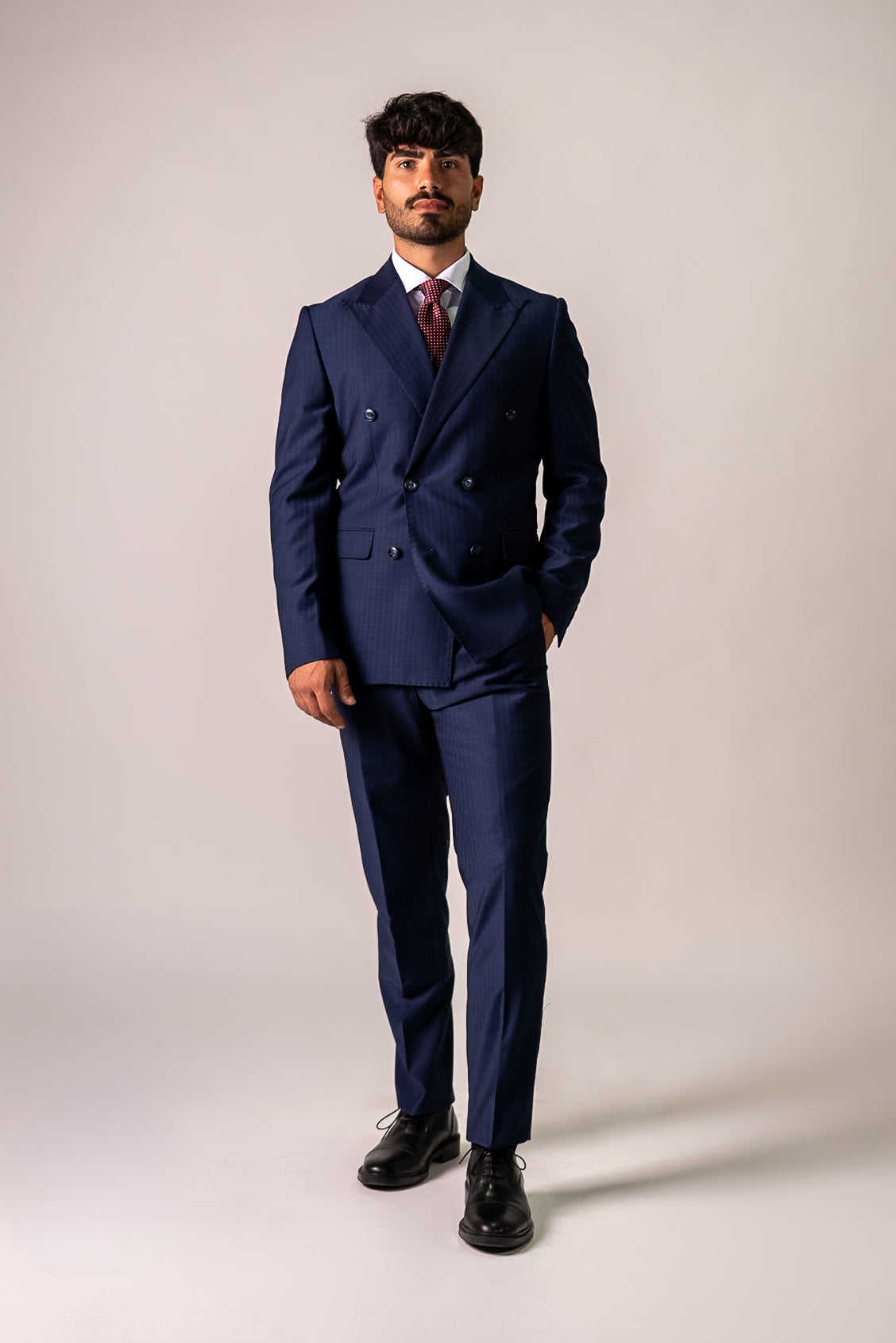 Abito doppiopetto blu navy Philip