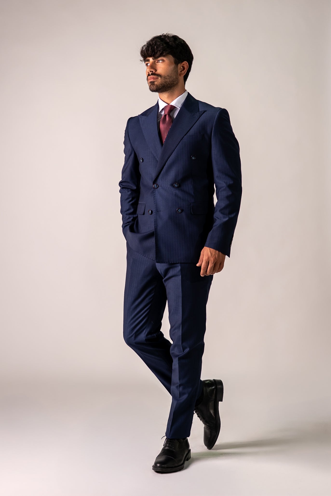Abito doppiopetto blu navy Philip