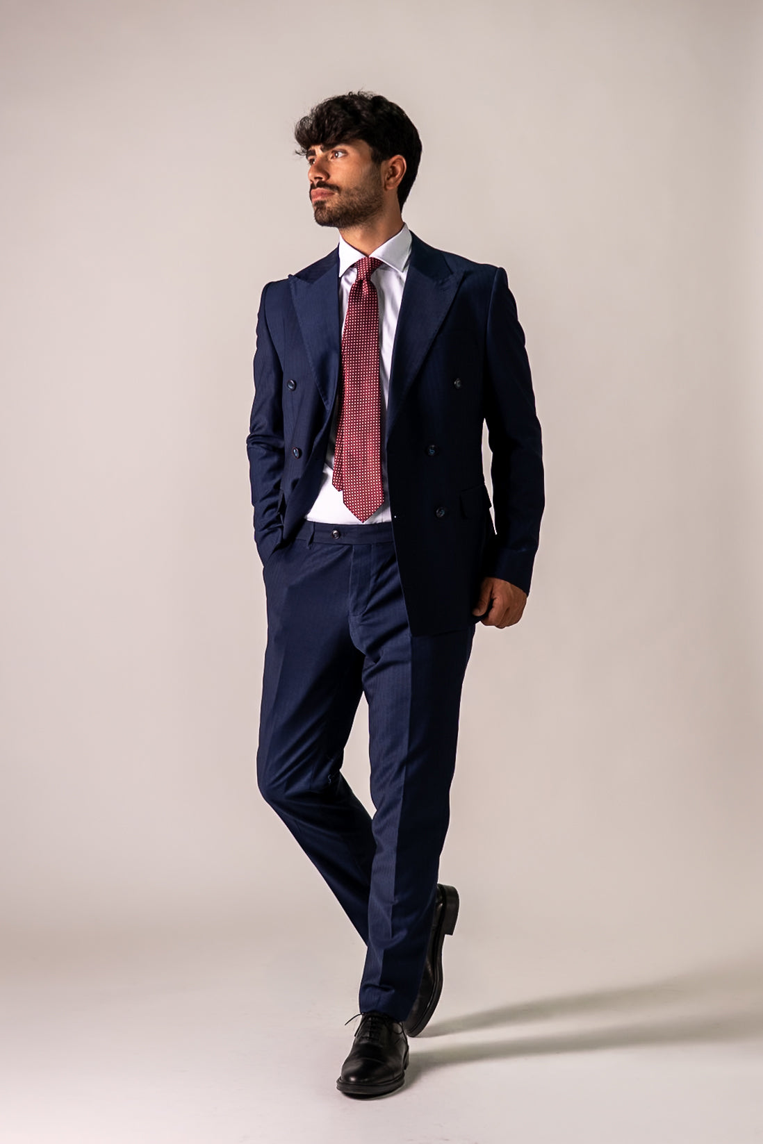 Abito doppiopetto blu navy Philip