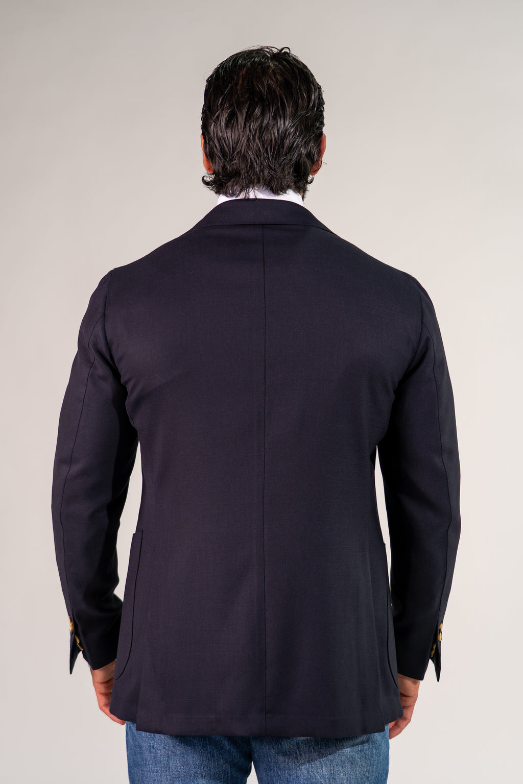 Giacca monopetto blu scuro Fleg