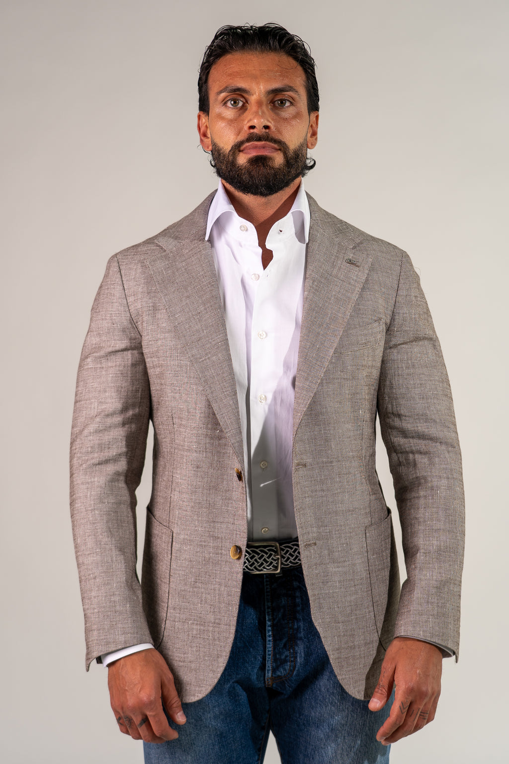 Giacca monopetto beige Bey