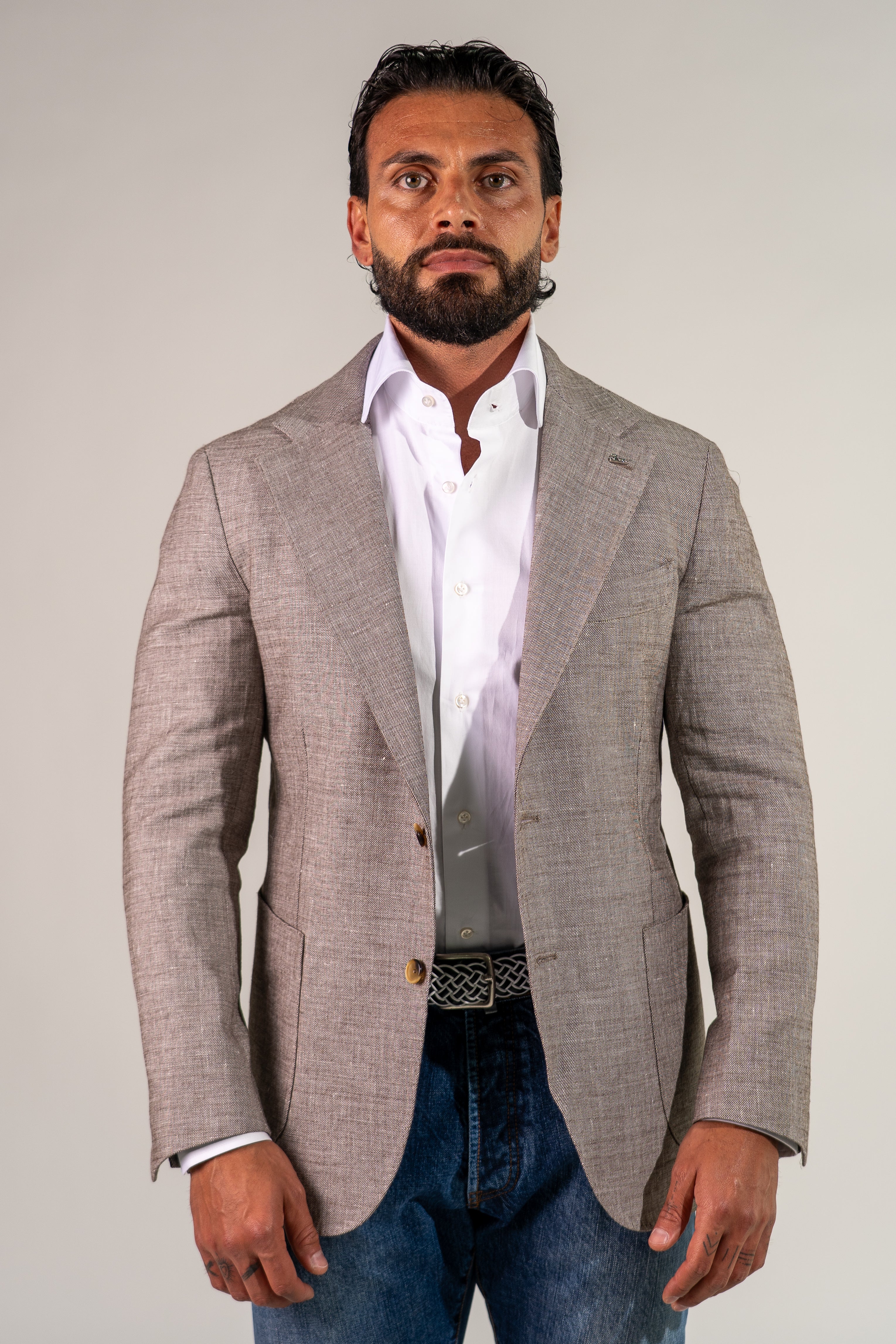 Giacca monopetto beige Bey