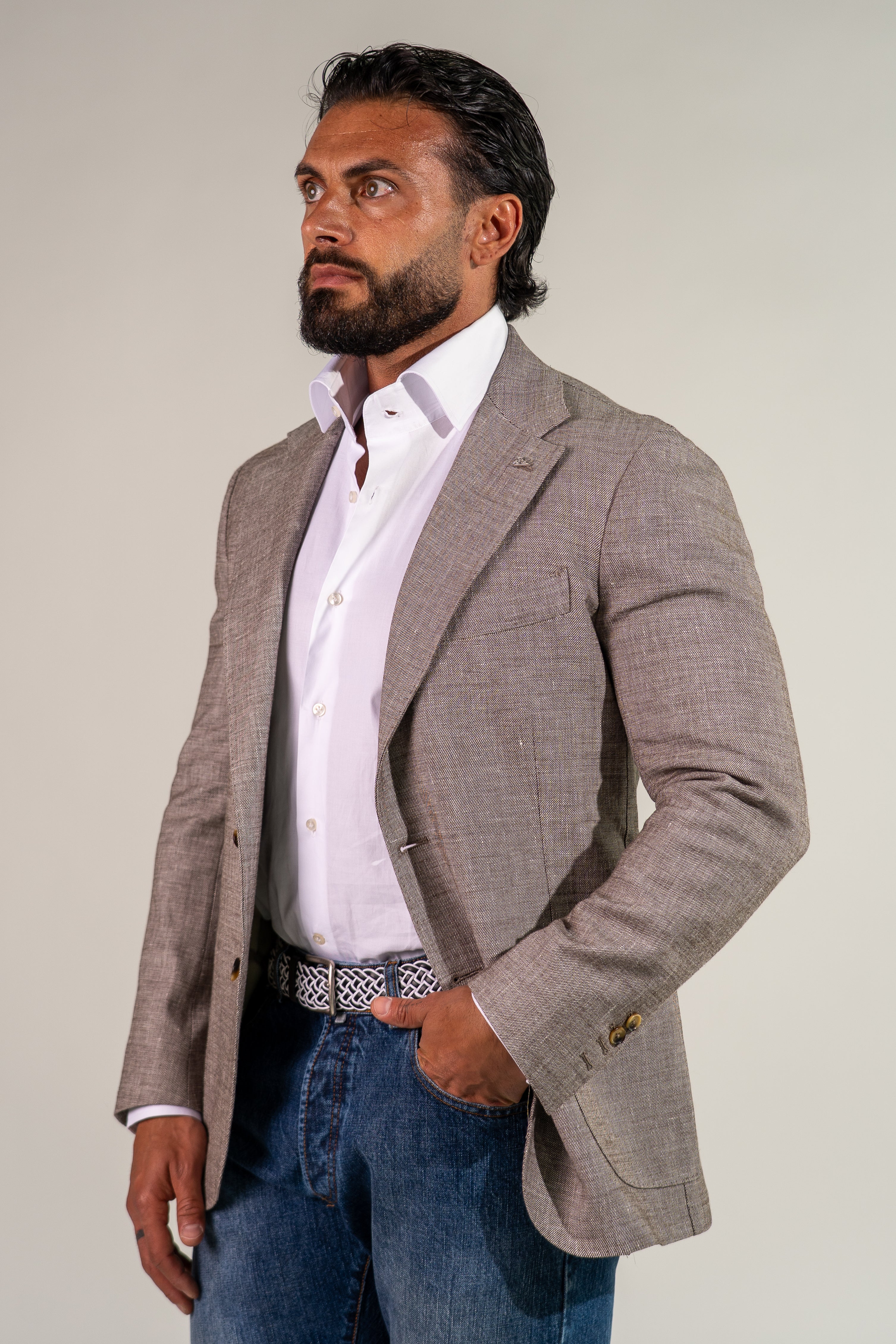 Giacca monopetto beige Bey