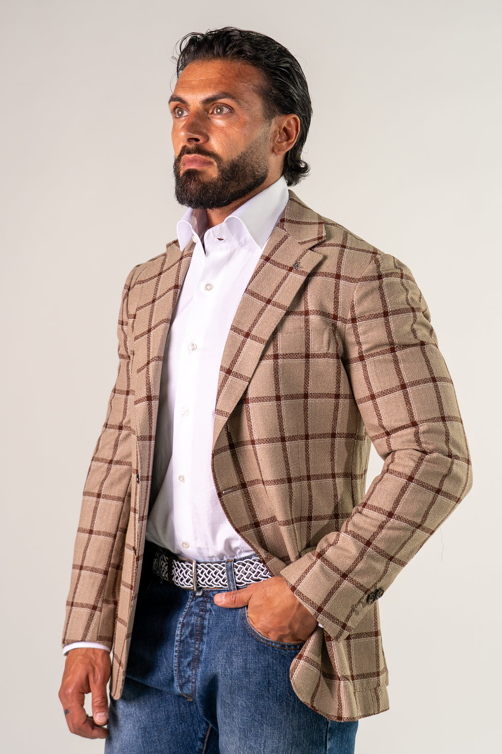 Giacca monopetto beige Procida