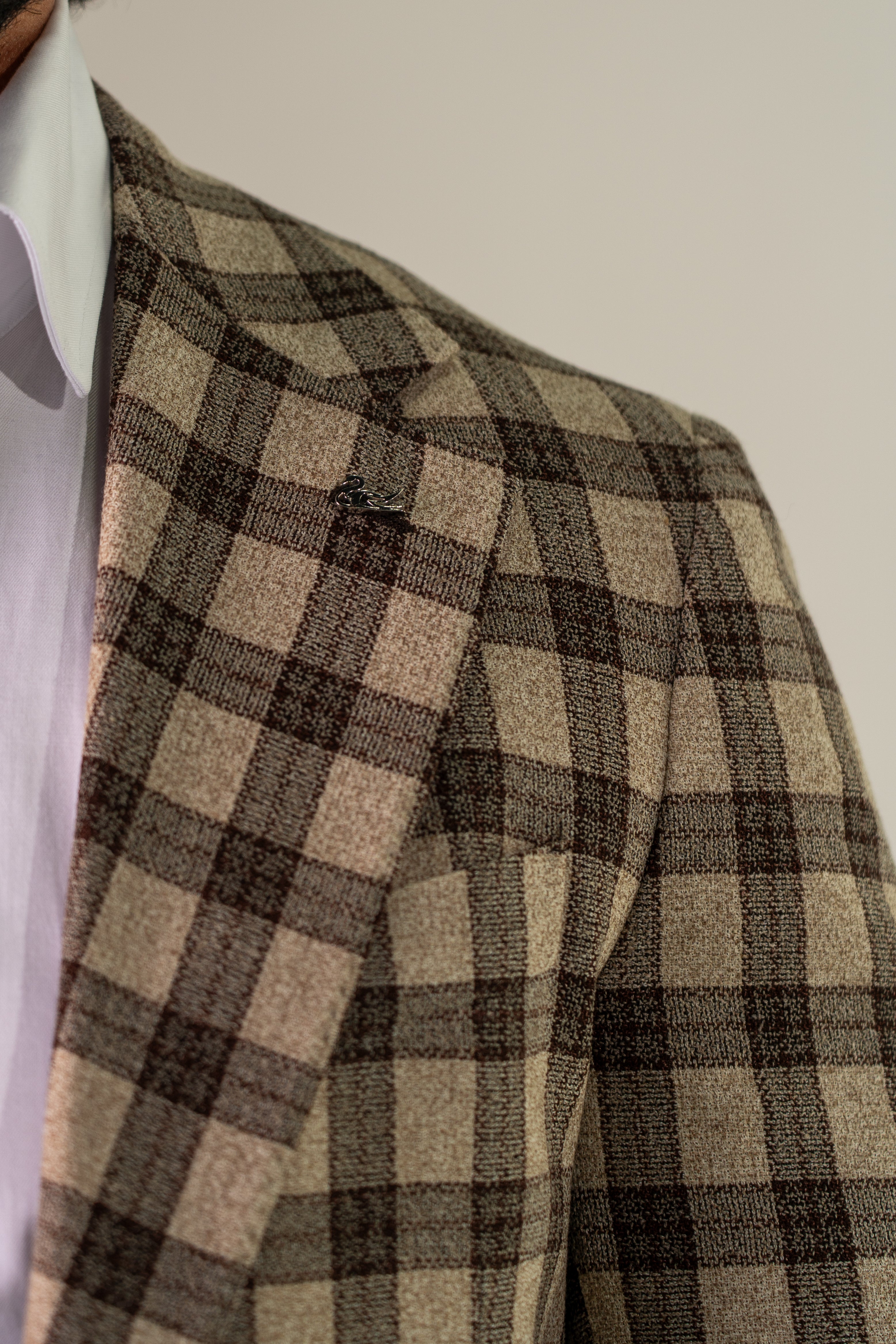 Giacca monopetto beige moro Guernica