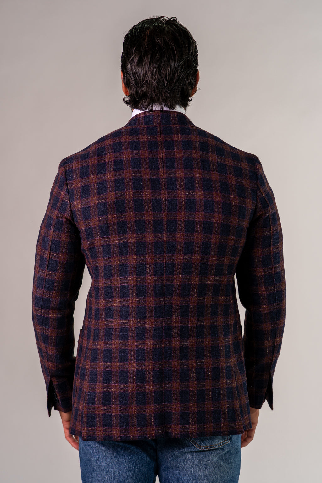 Giacca monopetto bordeaux blu Guernica