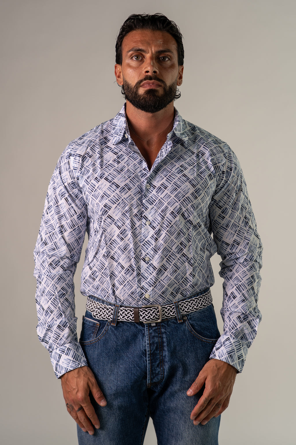 Camicia fantasia geometrica Glow