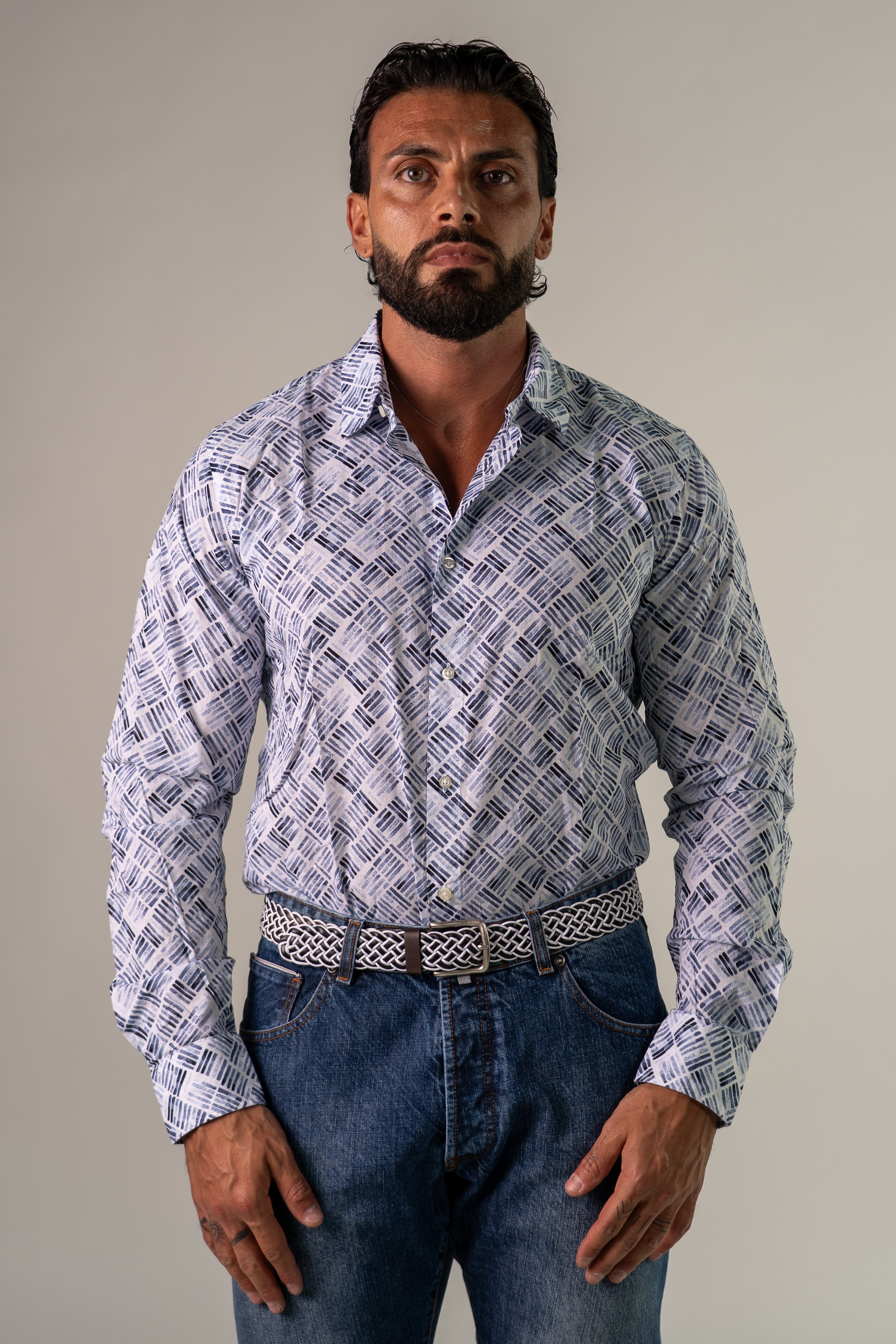 Camicia fantasia geometrica Glow