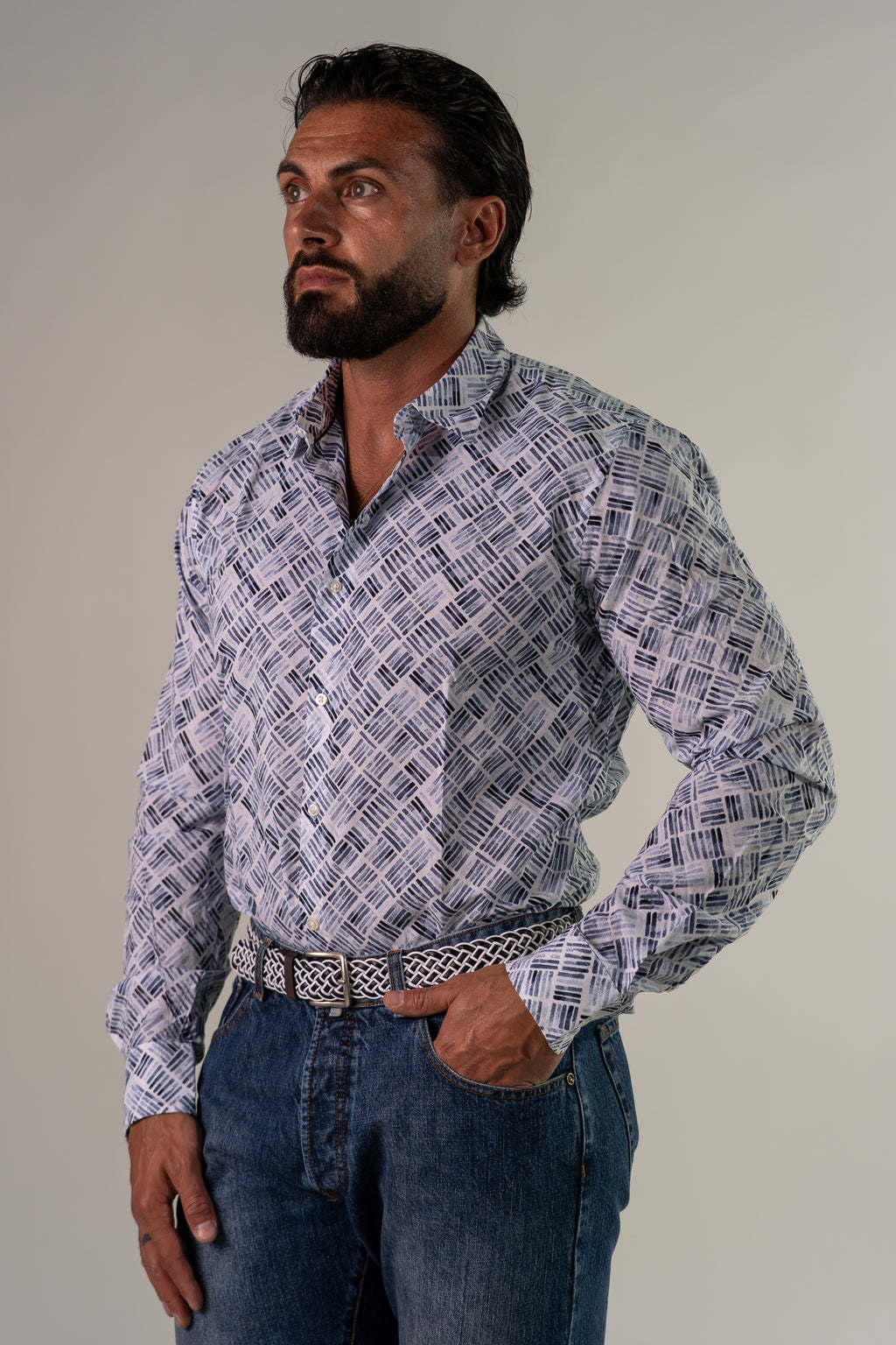 Camicia fantasia geometrica Glow