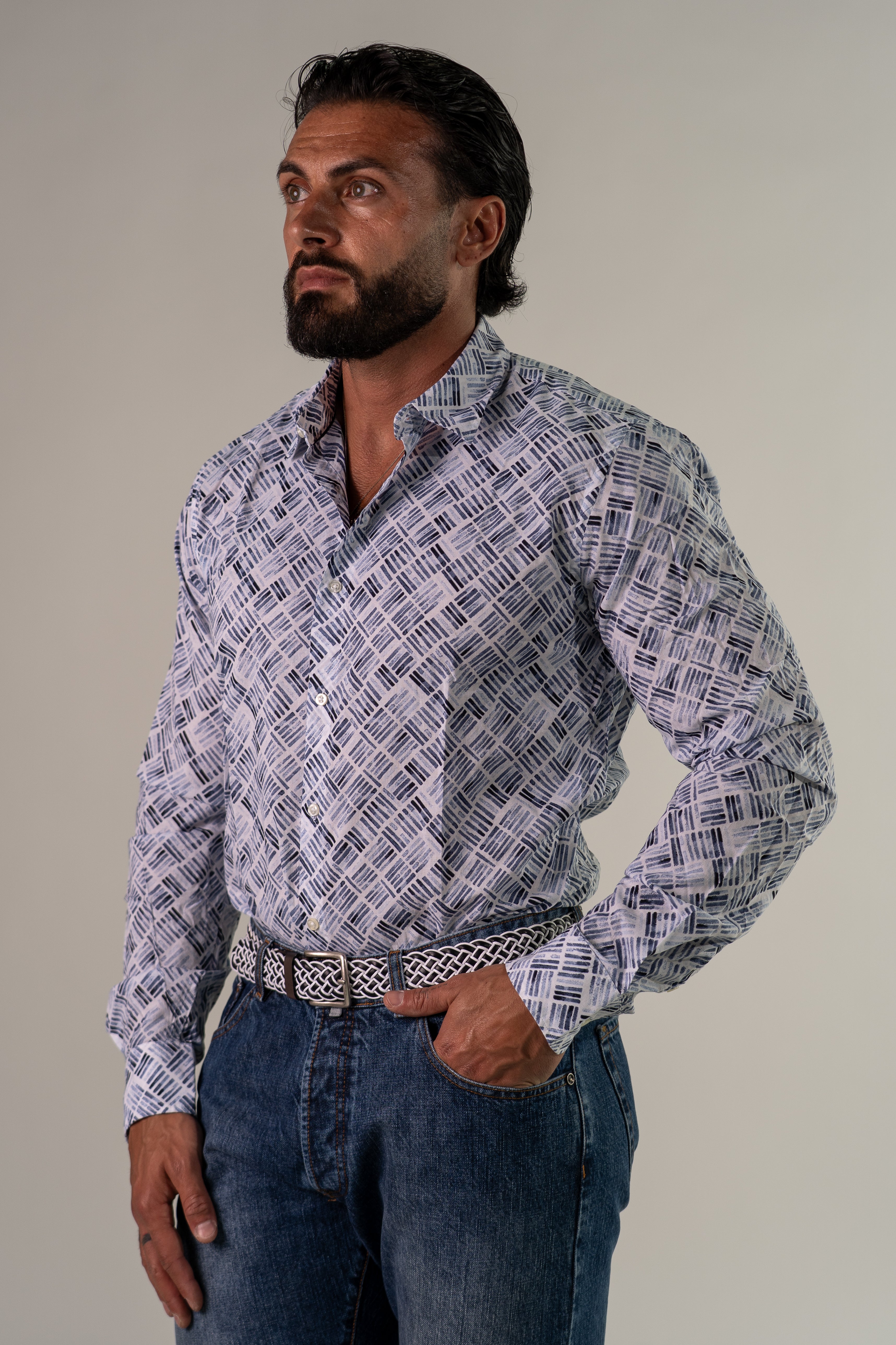 Camicia fantasia geometrica Glow