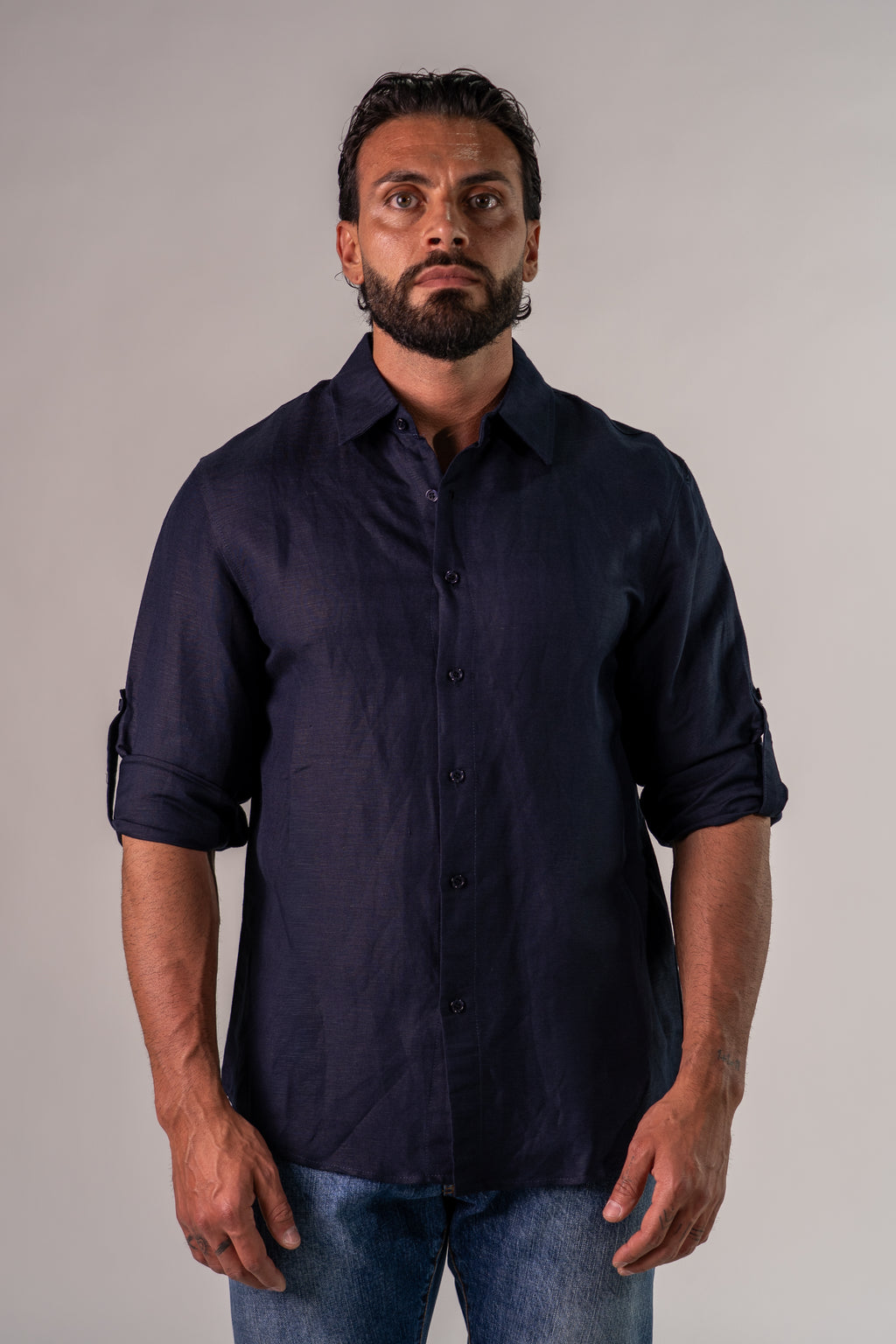 Camicia blu Lin