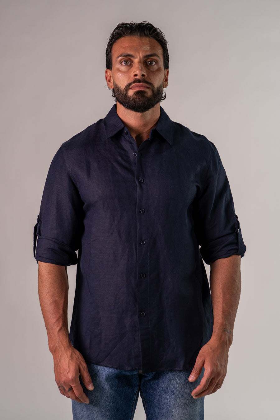 Camicia blu Lin
