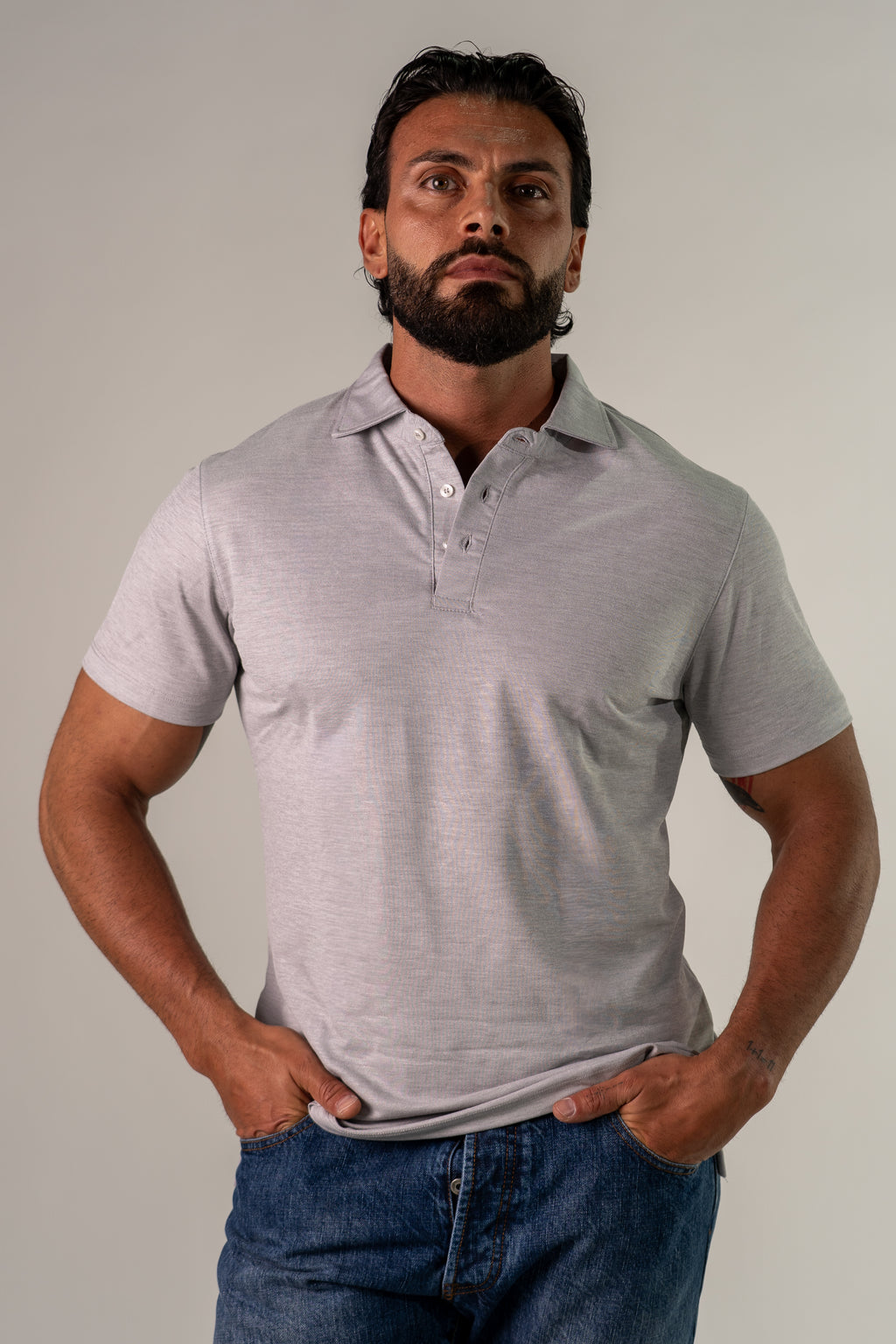 Polo grigio chiaro Art