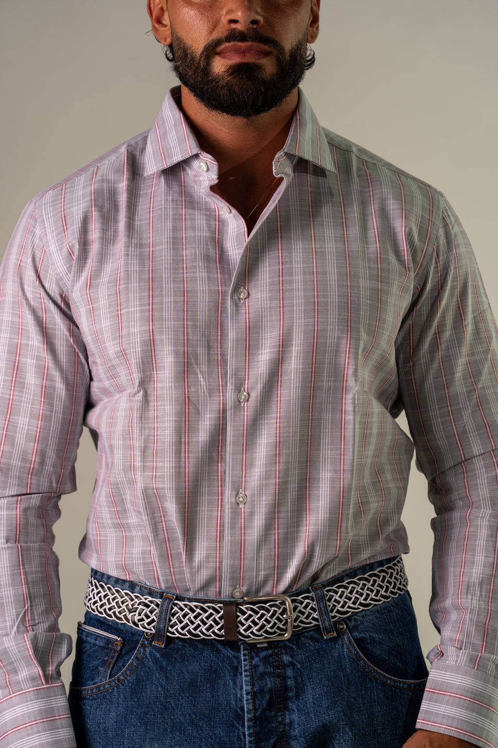 Camicia grigio bordeaux Zircone