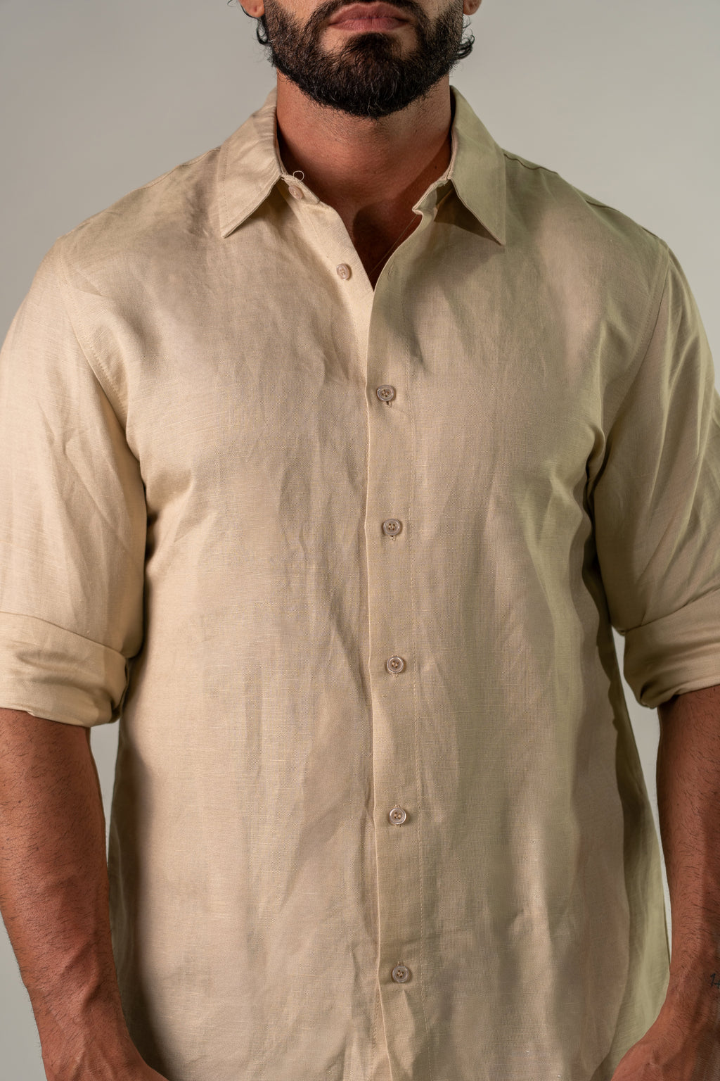 Camicia beige Lin